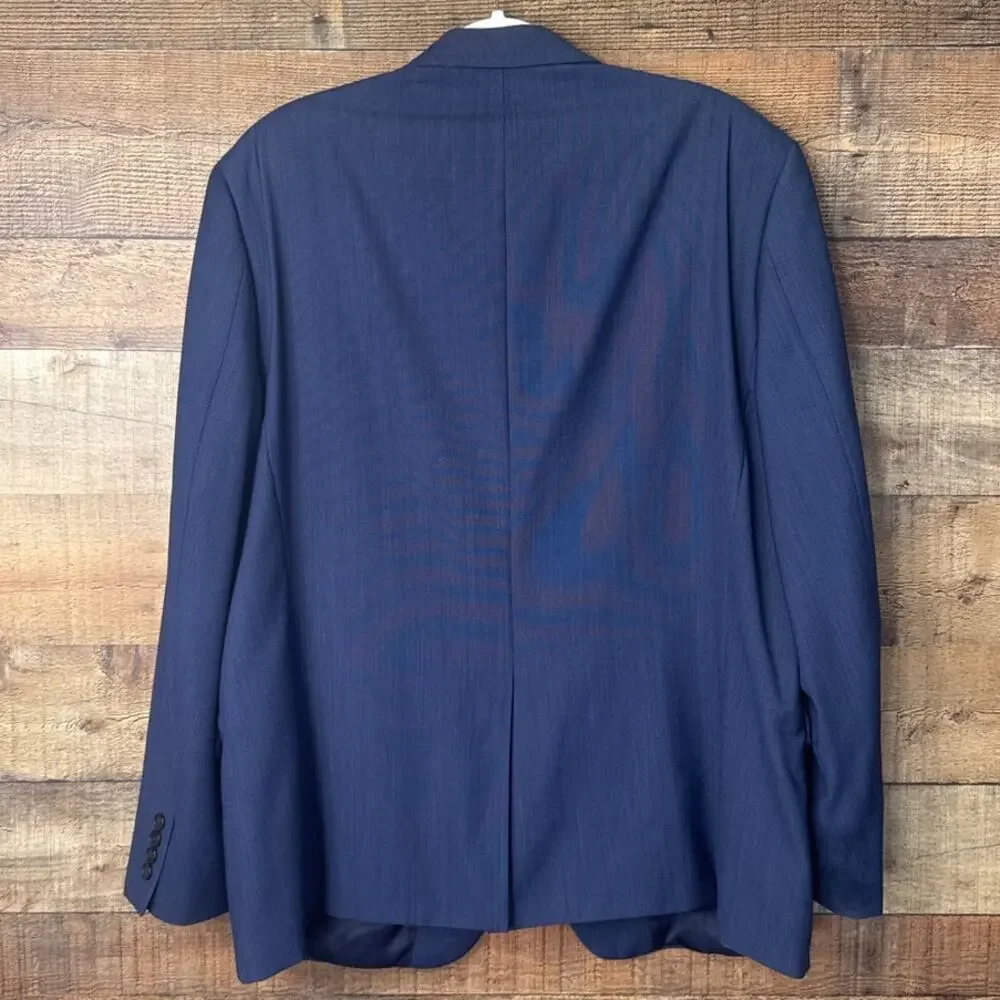 Lauren Ralph Lauren Two Button Suit Jacket Blazer Blue Wool Blend Size 46R